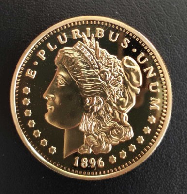 COINS WORLD USA MORGAN 100 MILLS 1896 HIGH GRADE GOLD PLATED Medal(5)