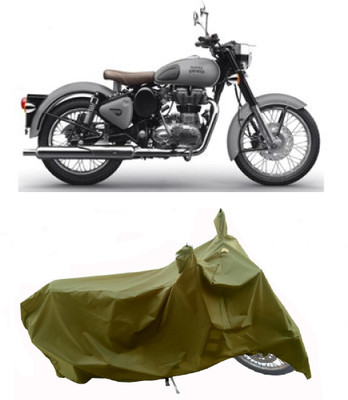 Wegather Two Wheeler Cover for Royal Enfield(Classic Gunmetal BS6, Green)
