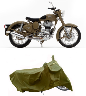 Wegather Two Wheeler Cover for Royal Enfield(Classic Desert Storm, Green)