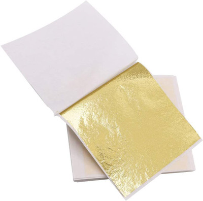 A.K COLLECTION GOLD LEAFING STUDIO LEAF.100 SHEETS 8X8CM GLIDING FOIL FOR RESIN ART.36