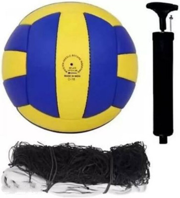 clark classic DX3 volleyball with black nylon net and pump Volleyball - Size: 4(Standard, Pack of 1)