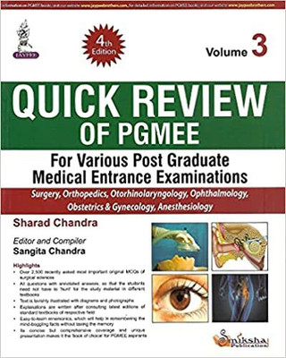 QUICK REVIEW OF PGMEE VOL.3 FOR VARIOUS P.G. MEDICAL ENTRANCE EXAMINATIONS(Paperback, CHANDRA)