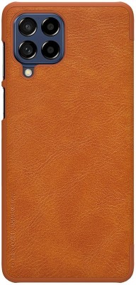 Nillkin Flip Cover for Samsung Galaxy M53 5G, Qin Leather Case(Brown, Pack of: 1)