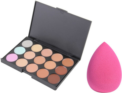 tanvi27 5 Shades Highlighter Contour Cream Concealer Palette and blender(2 Items in the set)