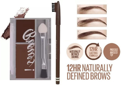 JANOST 3D Eyebrow makeup Dual Mini Brows Kit With Precision Eyebrow Pencil(BROWN)