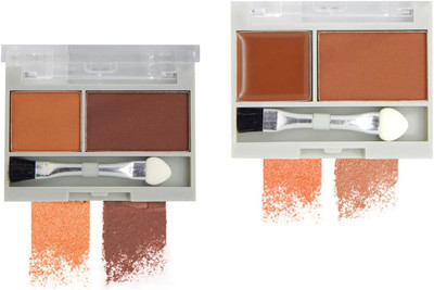 JANOST Professional Eyebrow makeup Dual Mini Brows Kit with Mini Brush Combo of 2(Multicolor)