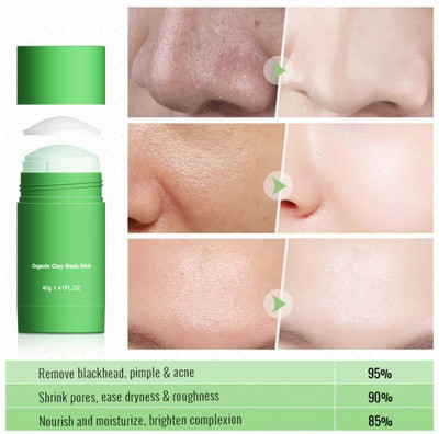 GABBU Green Tea Purifying Clay Stick Mask Poreless Deep Cleanse Face Mask Stick(40 ml)