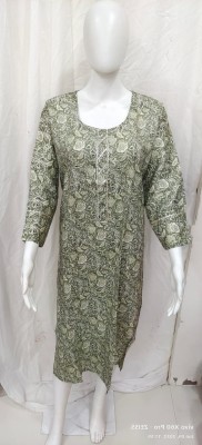 Simran Creation Women Printed A-line Kurta(Light Green)