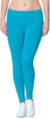 Lili Ankle Length  Western Wear Legging(Blue, Solid)