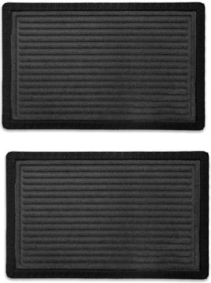 A CUBE LUXURY SOLUTIONS Rubber Door Mat(Grey, Medium, Pack of 2)