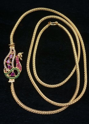 PBM CREATIONS traditional Covering Mop/Mugappu/Mogappu Saradu Chain /1 gram/ ball/ad stone, Gold-plated Plated Copper Chain