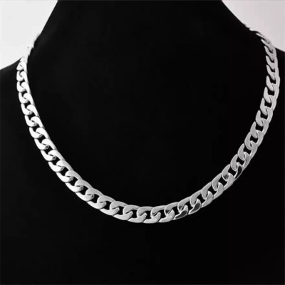 Happy Jewellery Elegant Statement Solid Thick Collection Silver Plated Stainless Steel Chain Alloy Chain