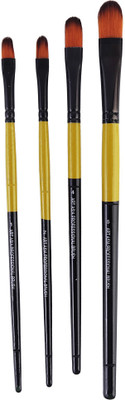 art asia 4 Filbert Brushes in Synthetic Bristle for Water , Poster Color & Acrylic Painting(Set of 1, Black)