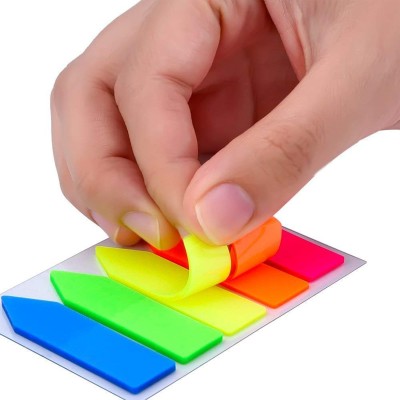 shopy Arrow Shape Sticky Notes Tags Vibrant Colors 125 Sheets Regular, 5 Colors(Set Of 2, Multicolor)