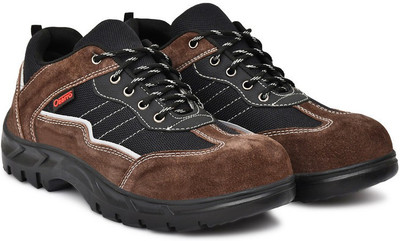 Ozarro Steel Toe Suede Safety Shoe(Brown, S1, Size 6)