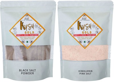 Kush Gold Combo Pack of Black Salt Powder & Himalayan Pink Salt / Kala Namak & Pink Namak (500gm Each) Special Purity Salt(1 kg, Pack of 2)