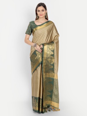 WINKLECART Woven Mysore Cotton Silk Saree(Multicolor)