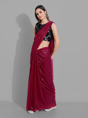 VILLAGIUS Solid/Plain Mysore Pure Silk Saree(Pink)