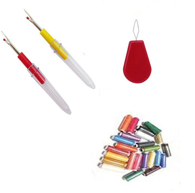 Crafts Haveli 3 Items Combo : 2 Seam Ripper, 20 Multi Thread Spool & 1 Needle Threader Sewing Kit