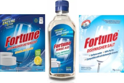 FORTUNE Dishwasher Detergent (1Unit), Salt (1Unit) & Rinse Aid (1Unit) Dishwashing Detergent(2.6 kg)