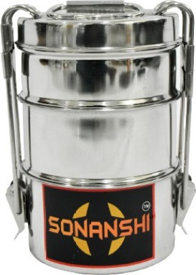 Sonanshi Stainless Steel Food Grade Clip Tiffin Lunch Box 4 Containers Lunch Box(1000 ml)