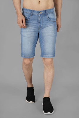 NIVASU Self Design Men Blue Denim Shorts