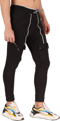 slap Self Design Men Brown Track Pants
