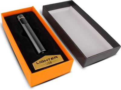 WRADER Sleek Rechargeable Flameless Cigarette Lighter with On/Off Touch Sensor Plasma Lighter Non Gas Refillable Lighter Windproof Cigarette Lighter(Black)