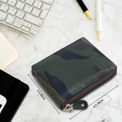 Geelark Men Trendy Green Artificial Leather Wallet(5 Card Slots)