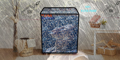 JM Homefurnishings Semi-Automatic Washing Machine  Cover(Width: 83 cm, Blue, White)