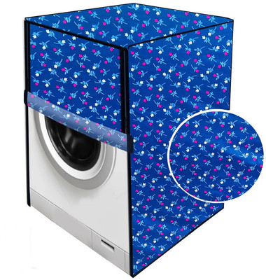 JM Homefurnishings Front Loading Washing Machine  Cover(Width: 75 cm, Blue, White)