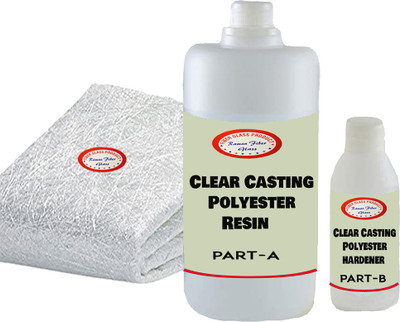 Raman fiber glass Water Clear Casting Polyester Resin With Fiber Resin 500gm Fiber 15x25 inch