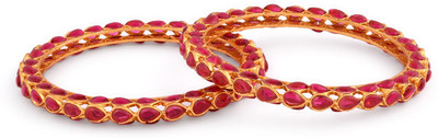 Fida Alloy Gold-plated Bangle Set(Pack of 2)
