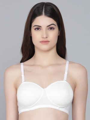 Saklana Women T-Shirt Lightly Padded Bra(White)