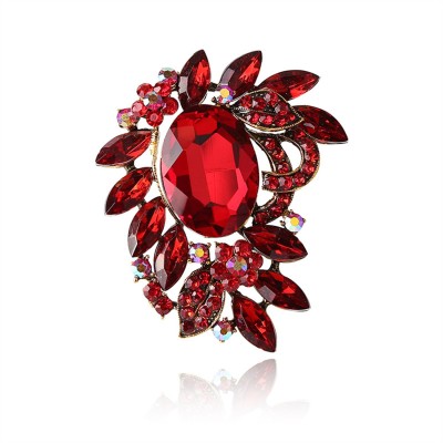 SYGA Fashion Creative Personality Crystal Brooch Accessories (Crystal Glass-Red) Brooch(Red)