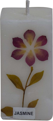 Smartcraft 3.5x8 cm Fragrance Pillar Candle ( Pack of 2 ) |(Jasmine) Candle(Multicolor, White, Pack of 2)
