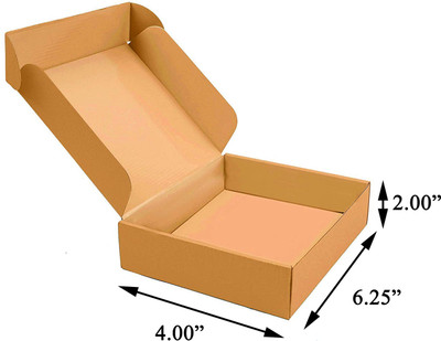 MM WILL CARE Self-Locking Box Craft Paper 3 Ply E-Fluet Size: 6 X 4 X 2 Inch Packaging Box(Pack of 25 Brown)