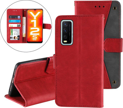 Autofocus Back Cover for Vivo Y12s 2021(Red, Magnetic Case, Pack of: 1)