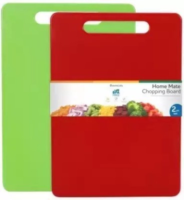 PRAGATI SALES Premium Quality Plastic Fruit & Vegetable Chopping Board With Handle (Pack Of 2) Plastic Cutting Board(Multicolor Pack of 2 Dishwasher Safe)