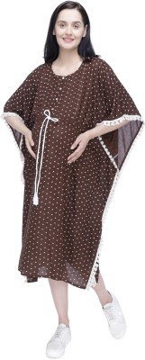 Mothersyard Women Kaftan Brown Dress