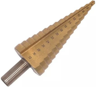 ADAWAT 4-32mm Large HSS Steel Step Cone Drill Countersink Titanium Bit Set Hole HSS Steel Step Cone Drill Countersink Titanium Bit Set Hole