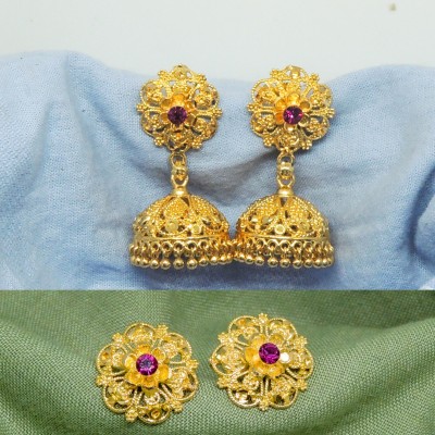 arch fashion Traditional 1gm gold plated jhumki Brass Jhumki Earring, Stud Earring