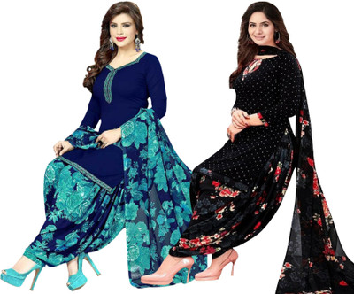RENSILAFAB Crepe Printed Kurta & Patiyala Material