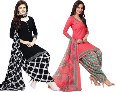 RENSILAFAB Crepe Printed Kurta & Patiyala Material