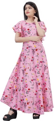 Aarya Designer Flared/A-line Gown(Pink)