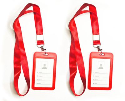 AKAN Plastic ID Badge Holder, Lanyard(Pack of 2)
