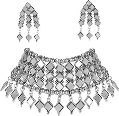 Shacollection Alloy Sterling Silver Silver Jewellery Set(Pack of 1)