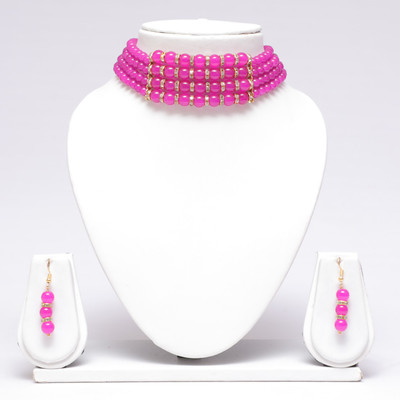 Swarajshop Alloy Pink Jewellery Set(Pack of 1)