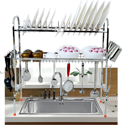 Winstar Utensil Kitchen Rack Steel S.S. Over Sink Dish Drainer Rack | Space Saving Dish Drying Rack | 30x26 inches