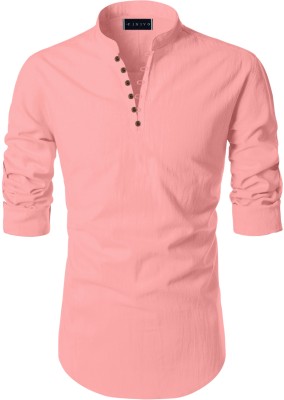 ROYAL SCOUT Men Solid Casual Pink Shirt